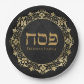 zwarte en gouddoorvoer papieren bordje (Voorkant)