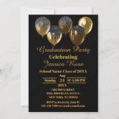 ZWARTE EN GOUDE ELEGANT AFSTUDEREN INVITATIE KAART (Voorkant)