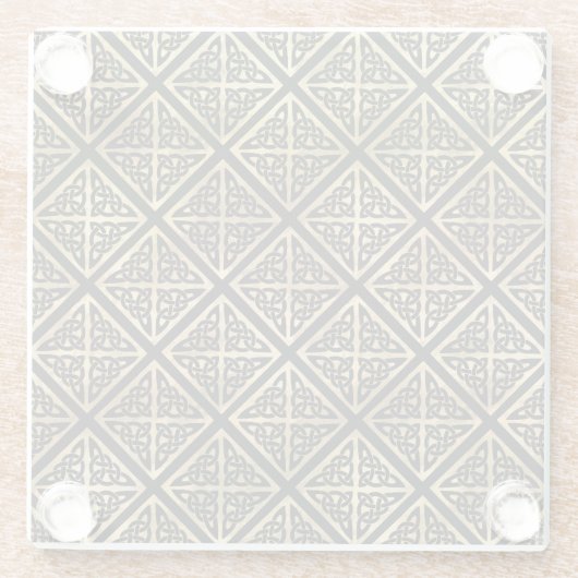 ZWARTE EN GOUDE IERSE CELTISCHE KENNIS EN KROSSEN GLAZEN ONDERZETTER (Achterkant)