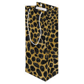 ZWARTE EN GOUDE LEOPARD-SPOTS WIJN CADEAUTAS (Achterkant Gekanteld)