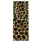 ZWARTE EN GOUDE LEOPARD-SPOTS WIJN CADEAUTAS (Achterkant)