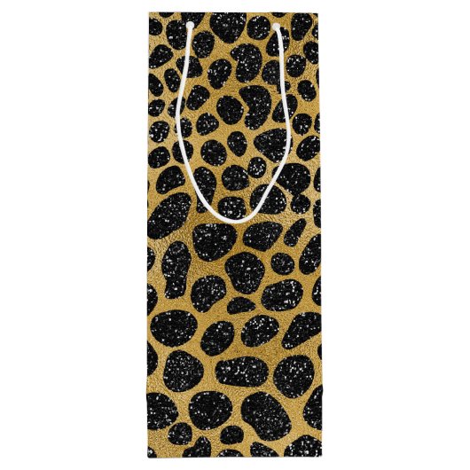 ZWARTE EN GOUDE LEOPARD-SPOTS WIJN CADEAUTAS (Achterkant)