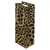 ZWARTE EN GOUDE LEOPARD-SPOTS WIJN CADEAUTAS (Voorkant Gekanteld)