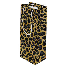 ZWARTE EN GOUDE LEOPARD-SPOTS WIJN CADEAUTAS