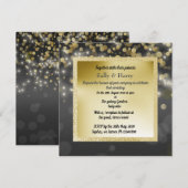 ZWARTE EN GOUDE ROYALE BUBBELS WEDDING INVITTEN NI KAART (Voorkant / Achterkant)