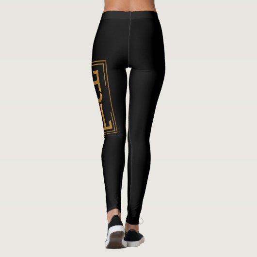 ZWARTE EN GOUDE TB-leggings Leggings (Achterkant)