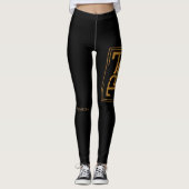 ZWARTE EN GOUDE TB-leggings Leggings (Voorkant)