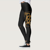 ZWARTE EN GOUDE TB-leggings Leggings (Links)