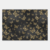 ZWARTE EN GOUDE TROPISCHE LEVERINGEN BUTTERFLIES D INPAKPAPIER VEL (Voorkant 2)