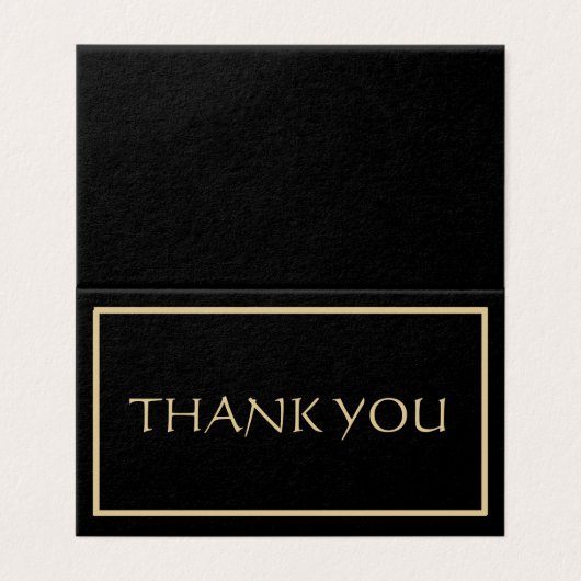 ZWARTE EN GOUDE WEDING DANK U KAART (Buitenkant ongevouwen)