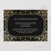 Zwarte en goudelegante bruiloft informatiekaartje (Voorkant)