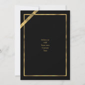 Zwarte en gouden 50ste huwelijksverjaardag kaart (Achterkant)