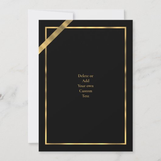 Zwarte en gouden 50ste huwelijksverjaardag kaart (Achterkant)