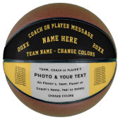 Zwarte en gouden Aangepaste Basketball Ball voor t Basketbal (Voorkant)