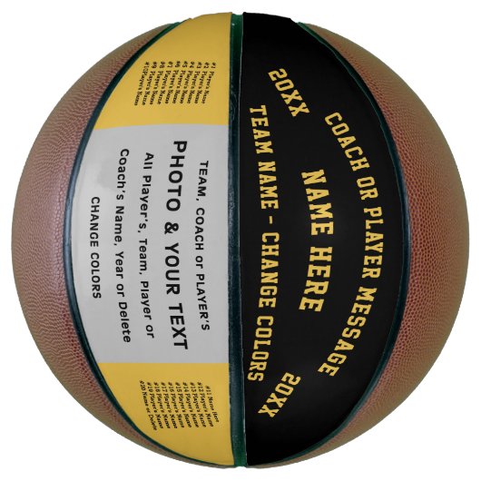 Zwarte en gouden Aangepaste Basketball Ball voor t Basketbal (Verticaal)