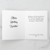 Zwarte en gouden aangepaste fotoelegante verjaarda kaart (Binnen)