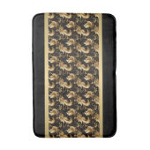Zwarte en gouden abstracte patroon chic badmat (Voorkant Verticaal)