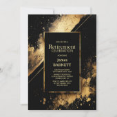 Zwarte en gouden afscheidsparty kaart (Voorkant)