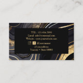 Zwarte en Gouden Agaat Marmeren Nail Artiest Visitekaartje (Achterkant)