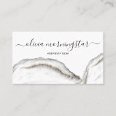 Zwarte en gouden agaat marmeren QR-code Visitekaartje (Voorkant)