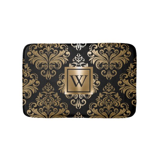 Zwarte en gouden arabieren badmat (Voorkant)