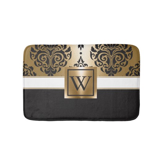 Zwarte en gouden arabieren badmat (Voorkant)