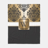 Zwarte en gouden arabieren fleece deken (Voorkant)