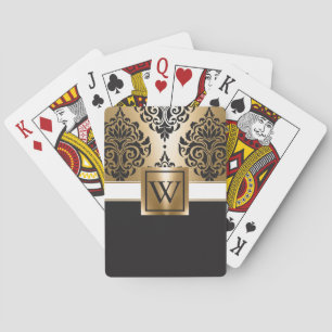 Zwarte en gouden arabieren pokerkaarten