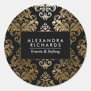 Zwarte en gouden arabieren ronde sticker