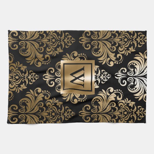 Zwarte en gouden arabieren theedoek (Horizontaal)