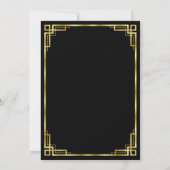 Zwarte en gouden Art Deco Bruids Douche Uitnodigin Kaart (Achterkant)