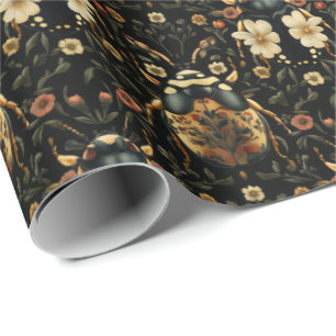  zwarte en gouden art deco kever cadeaupapier