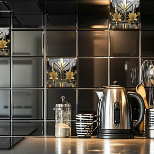 Zwarte en gouden Art Deco prachtig Tegeltje