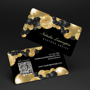 Zwarte en Gouden Ballon Garland Ballon Kunstenaar Visitekaartje