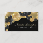 Zwarte en gouden ballon Garland ballonartiest Visitekaartje (Voorkant)