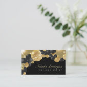 Zwarte en gouden ballon Garland ballonartiest Visitekaartje (Staand voorkant)