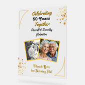 Zwarte en gouden ballonnen 50e Jubileum Acryl Bord (Hoek)