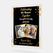 Zwarte en gouden ballonnen 50e Jubileum Acryl Bord (Hoek)