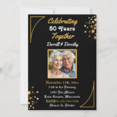 Zwarte en gouden ballonnen 50e Jubileum Kaart (Voorkant)