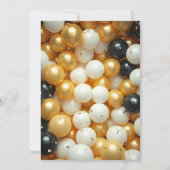 Zwarte en gouden ballonnen 50e Jubileum Kaart (Achterkant)