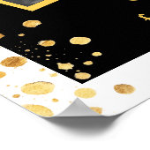 Zwarte en gouden ballonnen 50e Jubileum Poster (Hoek)