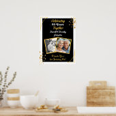 Zwarte en gouden ballonnen 50e Jubileum Poster (Keuken)