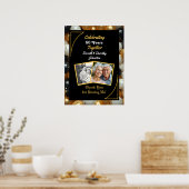 Zwarte en gouden ballonnen 50e Jubileum Poster (Keuken)