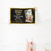 Zwarte en gouden ballonnen 50e Jubileum Spandoek (Insitu)