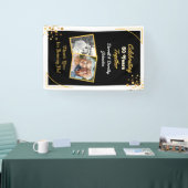 Zwarte en gouden ballonnen 50e Jubileum Spandoek (Beurs)