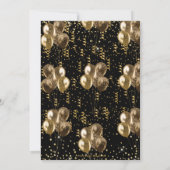 Zwarte en gouden ballonnen Confetti 50ste verjaard Kaart (Achterkant)