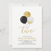 Zwarte en gouden ballonnen kaart (Voorkant)