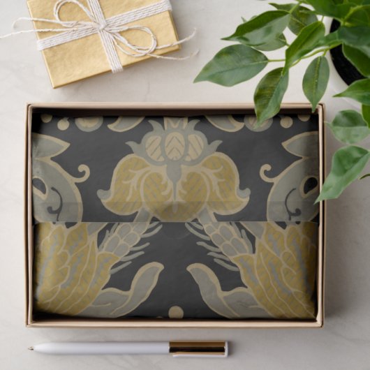  zwarte en gouden barokscrollers tissuepapier (Geschenk)