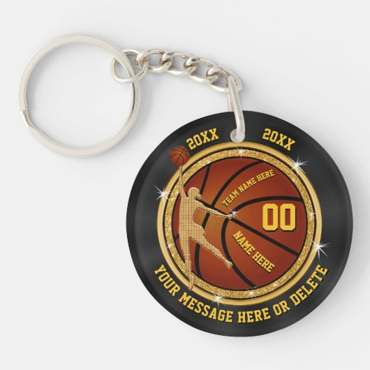 Zwarte en gouden basketbal Sleutelhangers voor mei (Voorkant)