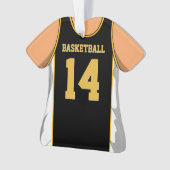 Zwarte en gouden Basketball Ornament (voorkant)
